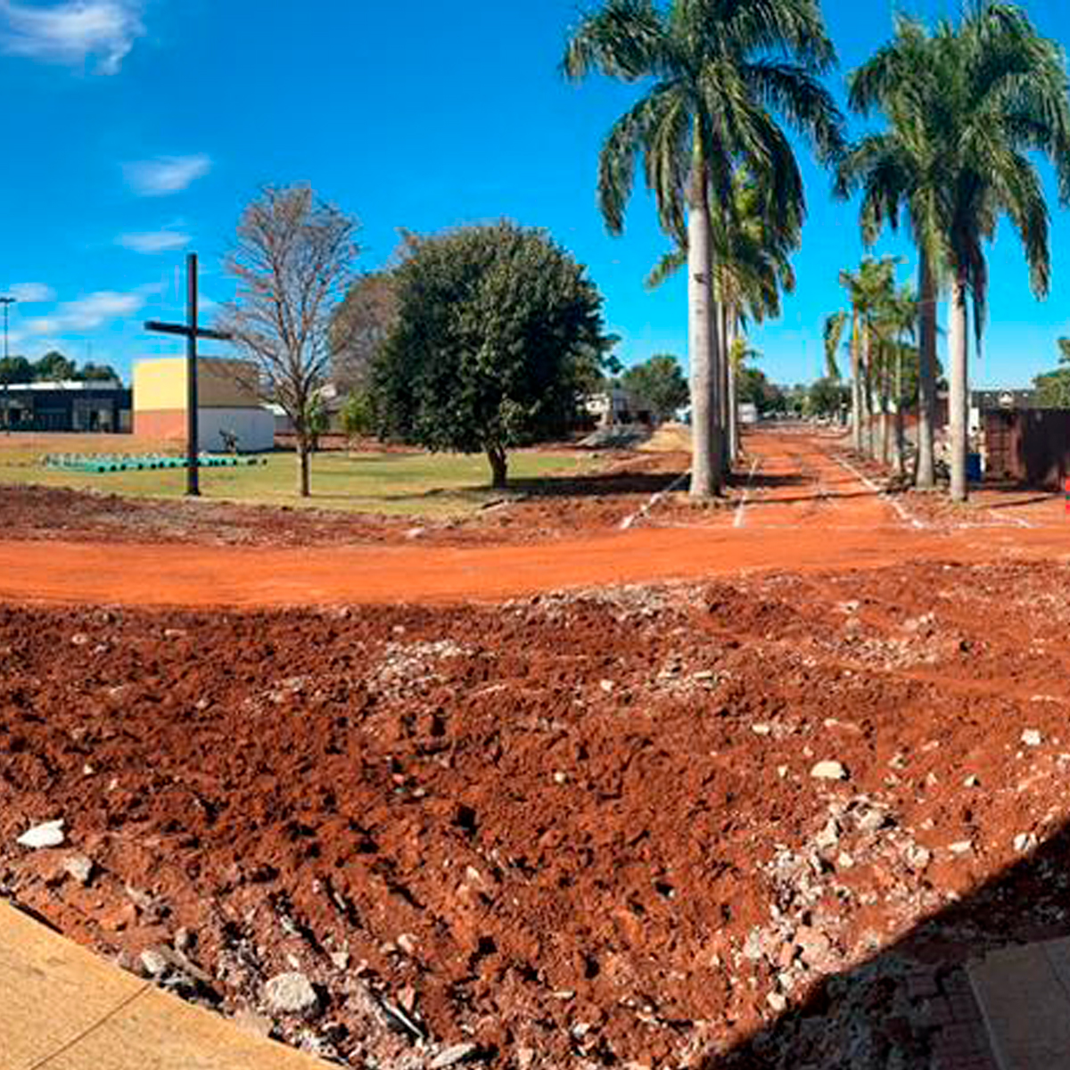 Andamento da Obra de Reforma da Praça Central